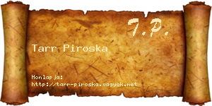Tarr Piroska névjegykártya