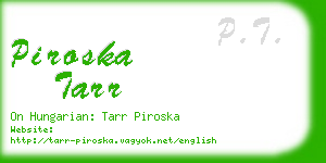 piroska tarr business card